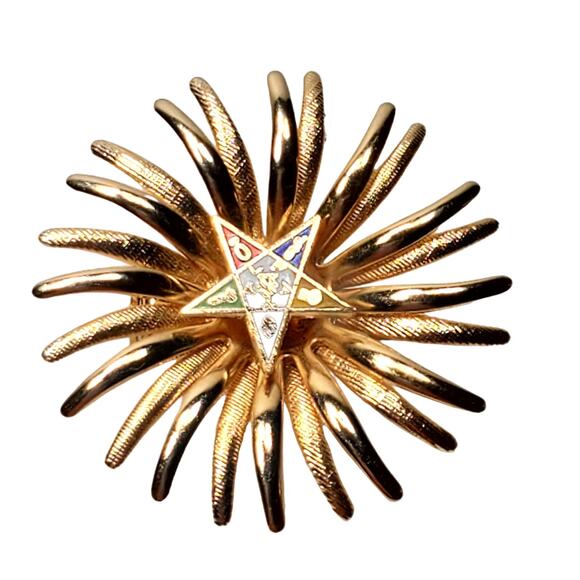 Order of the Eastern Star Brooch Pin Freemasonry 1.5" Freemason Secret Society - Picture 1 of 4